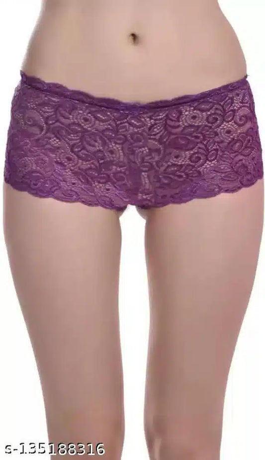 Net Briefs for Women (Purple, XL)